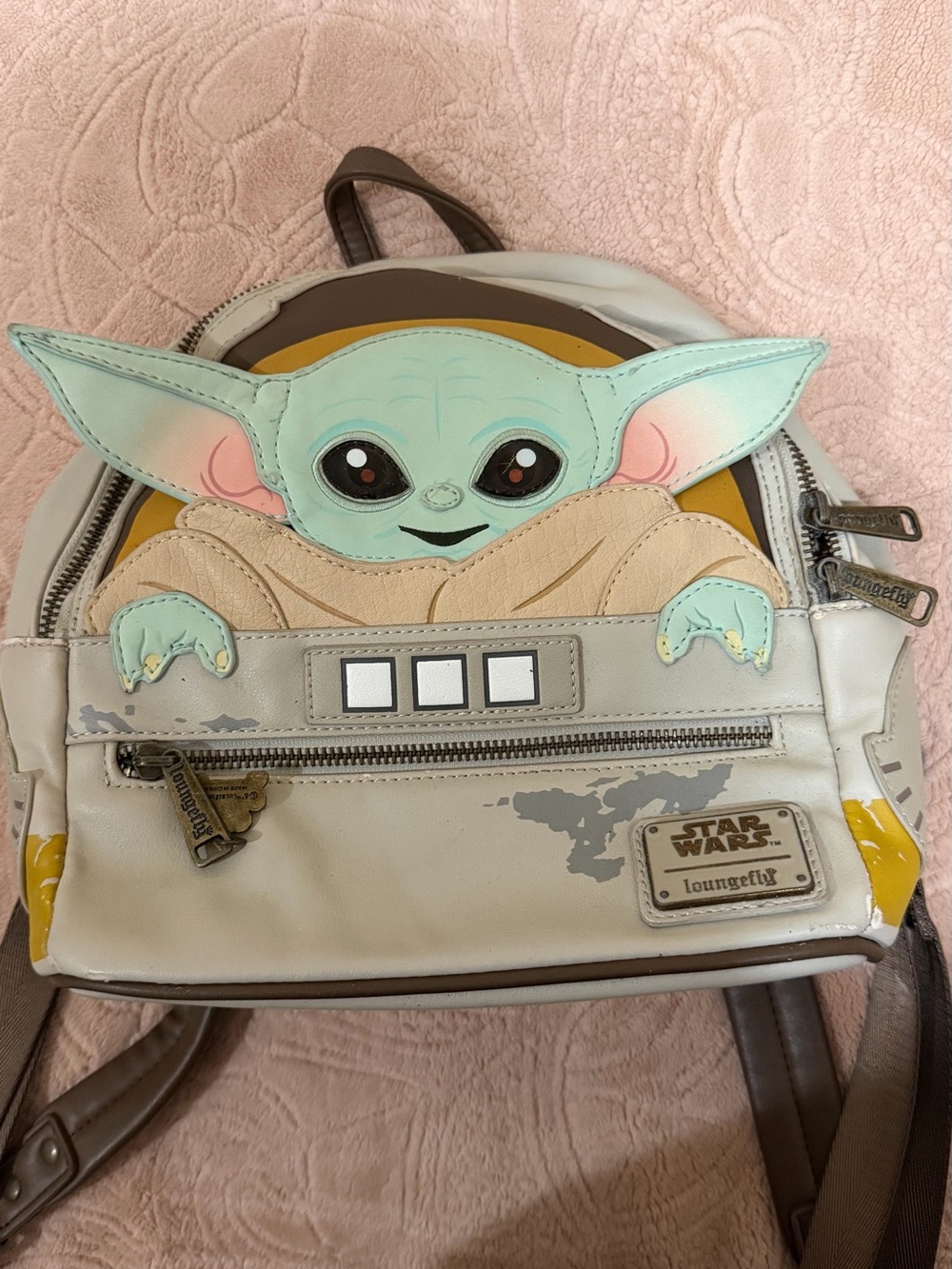 Loungefly Kids Star Wars The Child Backpack - Mint, Cream, Yellow